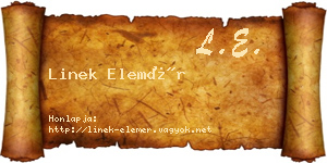 Linek Elemér névjegykártya